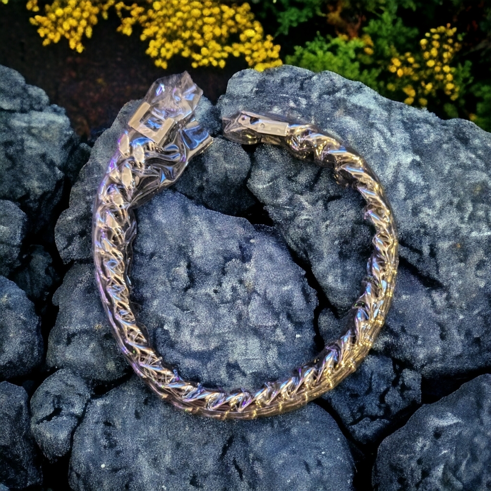 Silver Stainless Steel Cuban Links Bracelets